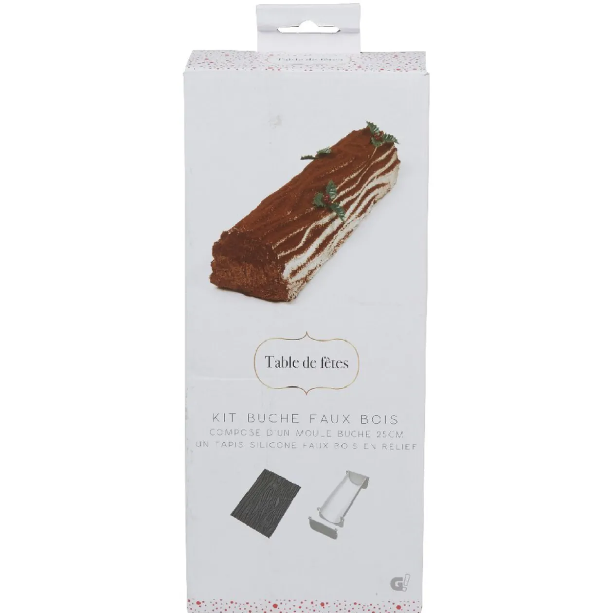 Kit bûche de Noël faux bois