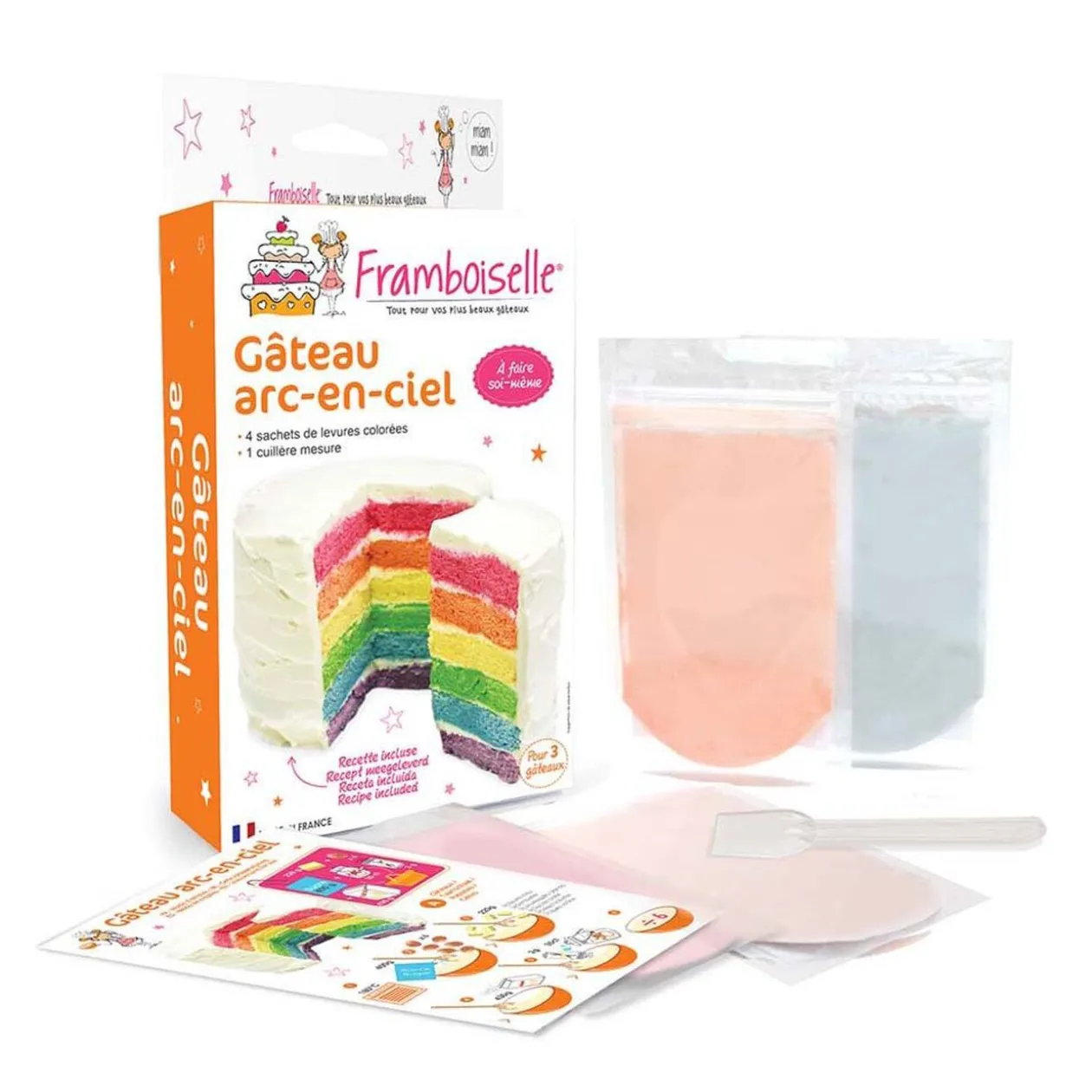 Kit préparation gâteau arc-en-ciel