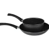 Lot 1 poêle + 1 casserole aluminium effet pierre