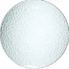 Lot de 4 assiettes plates rondes en plastique effet martelé