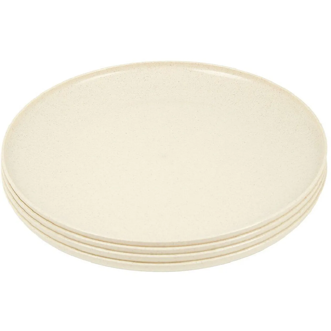 Lot de 4 assiettes plates beige