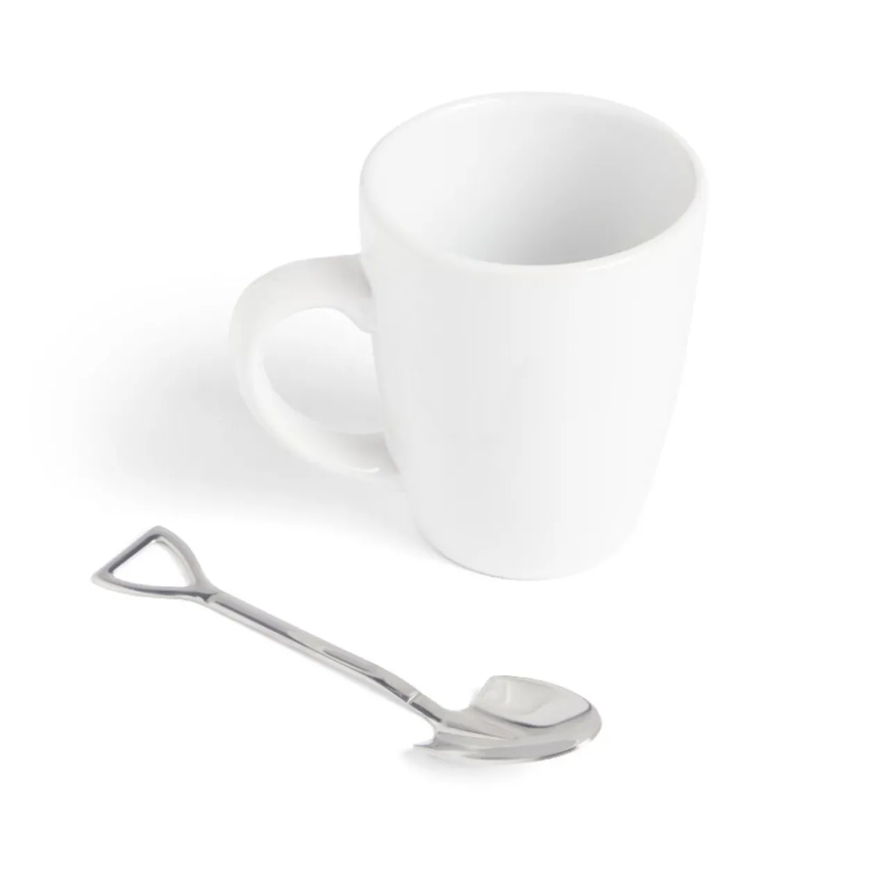 Lot de 4 cuillères forme pelle en métal argenté