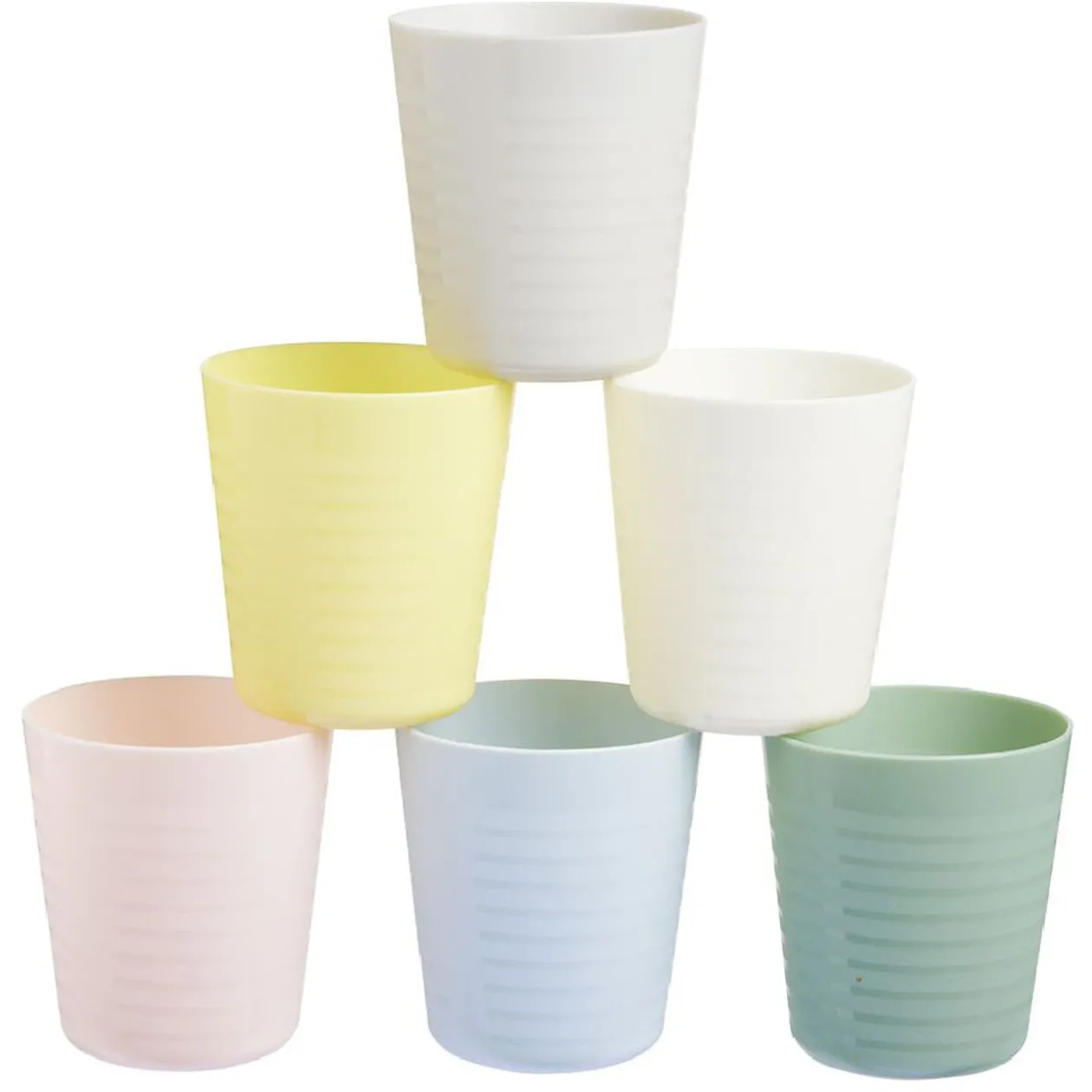 Lot de 6 gobelets en plastique réutilisable 230 ml
