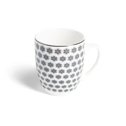 Lot de 4 mugs 200ml porcelaine Ø8,8x10,4cm noir et blanc