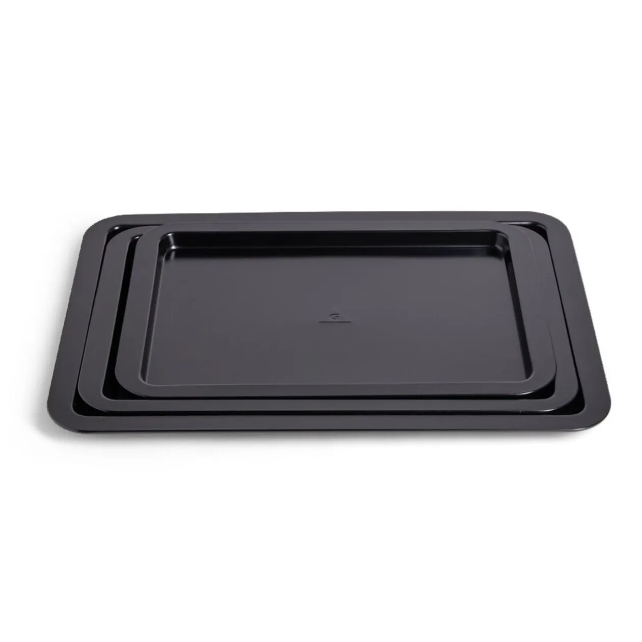 Lot de 3 plaques à four métal noir 38/43/48x29cm