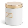 Lot de 3 pots à épices acier blanc et doré Ø9,9xH11,4cm