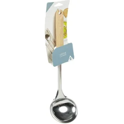 Louche en inox avec manche en bois