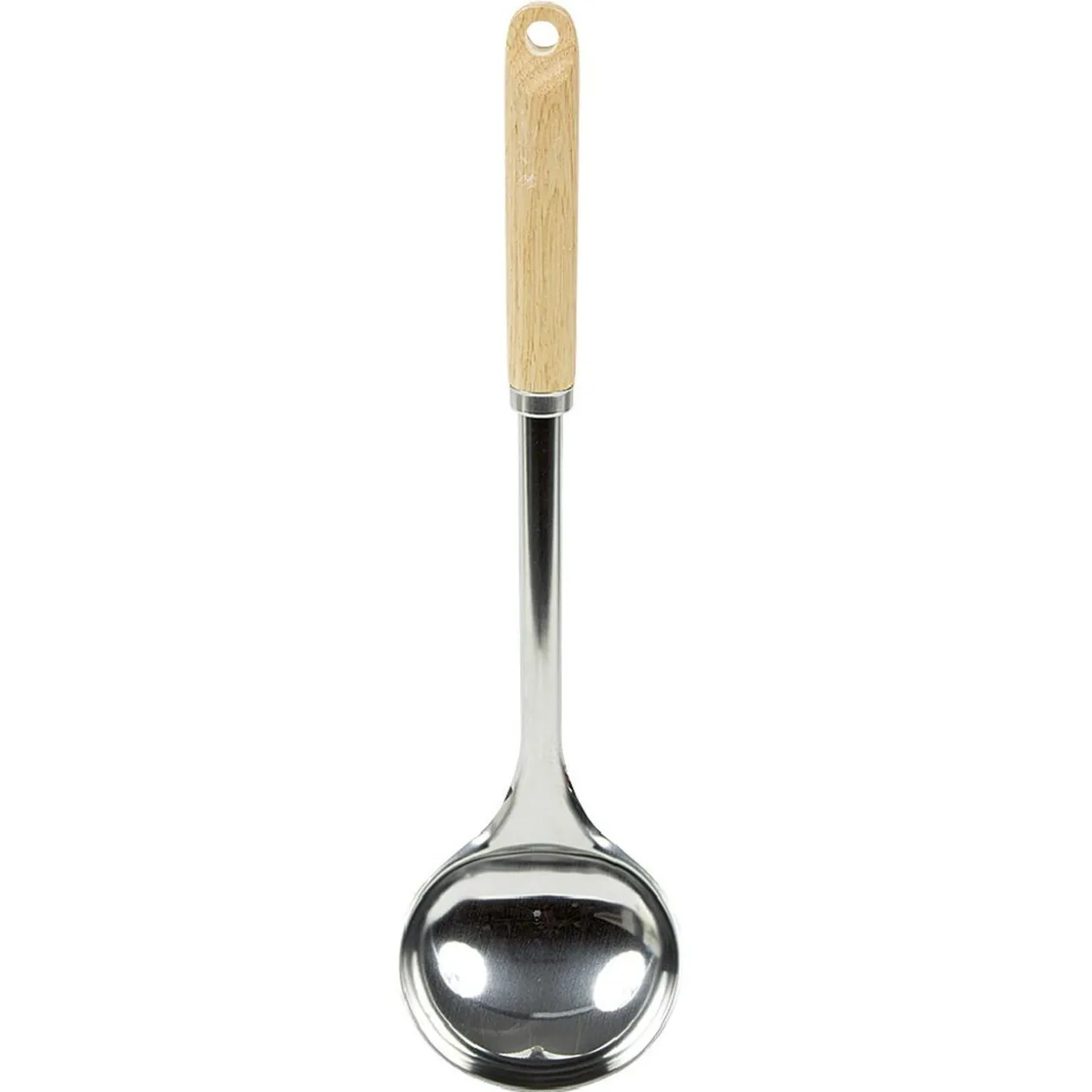 Louche en inox avec manche en bois