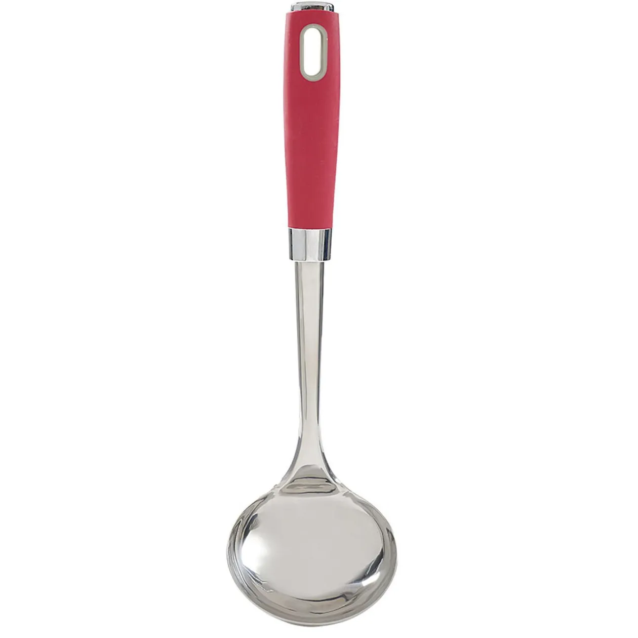 Louche en inox manche en polypropylène rouge