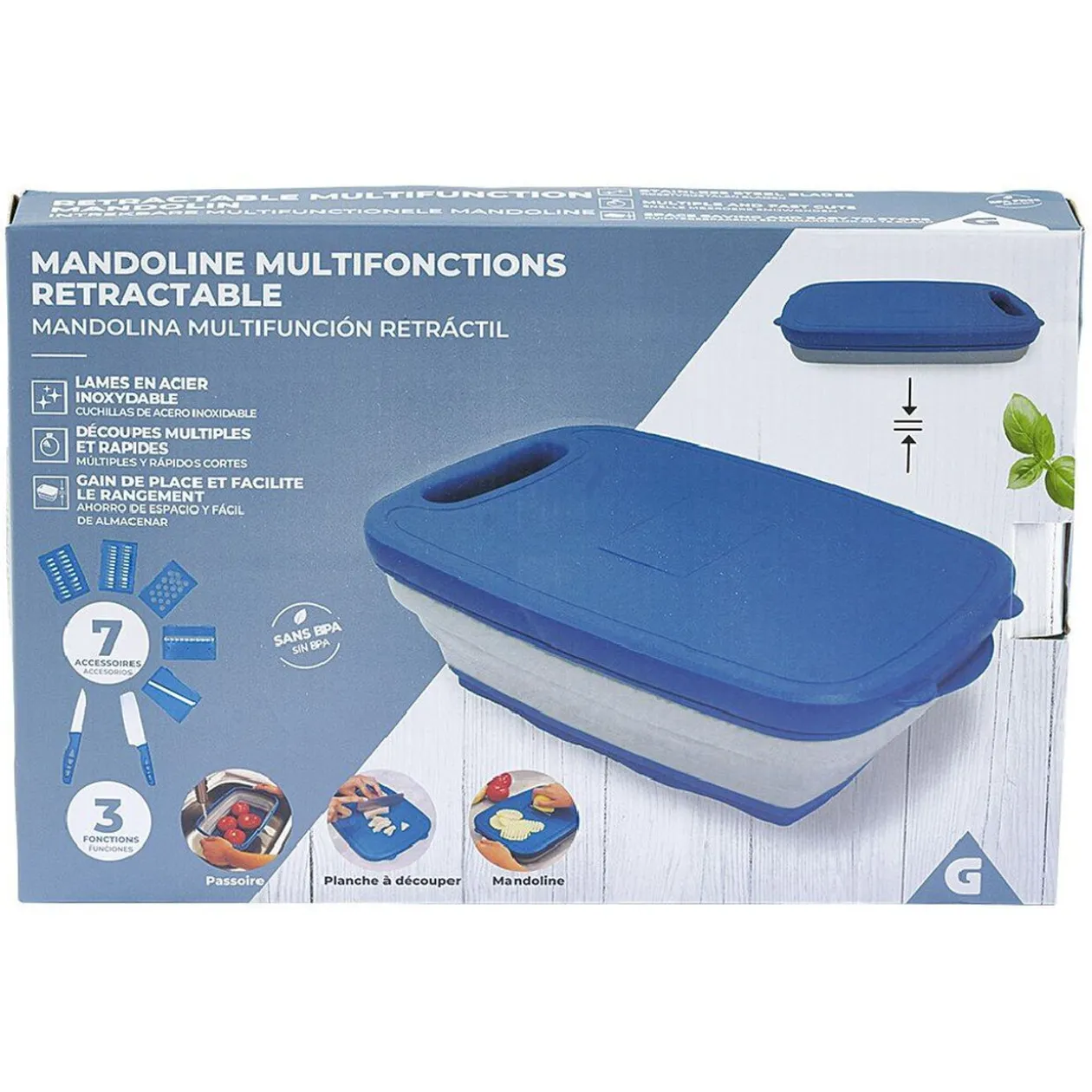 Mandoline multifonctions rétractable