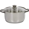 Marmite anti adhésive inox couvercle en verre