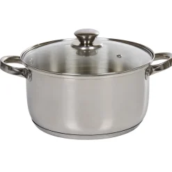 Marmite inox avec couvercle en verre