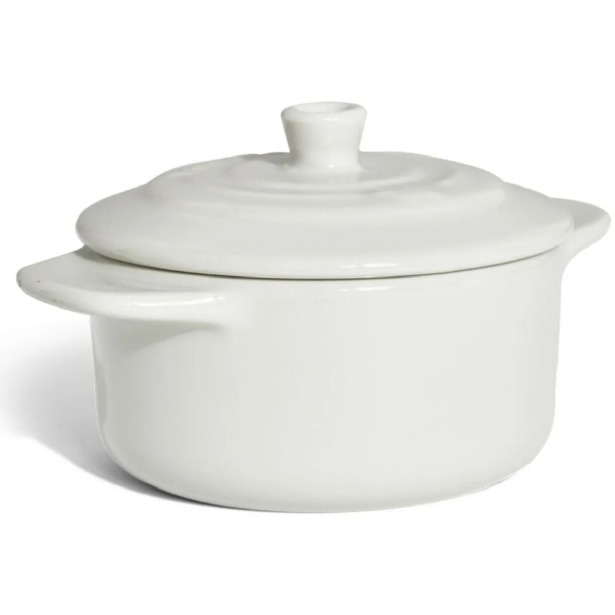 Mini cocotte individuelle en céramique avec couvercle - gris ou blanc