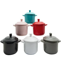 Mini cocotte ronde gris
