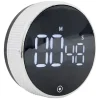 Minuteur numérique magnétique noir Ø7,8x2,7cm