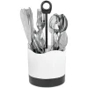 Ménagère 24 pièces avec support noir blanc