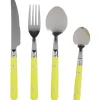 Ménagère 16 pièces inox manche plastique vert anis