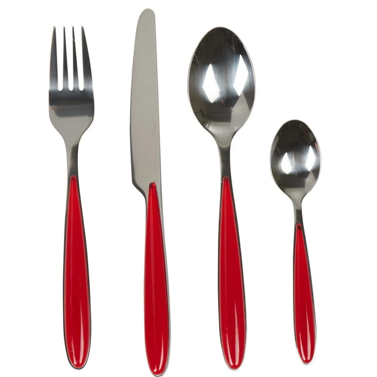 Ménagère 24 pièces rouge