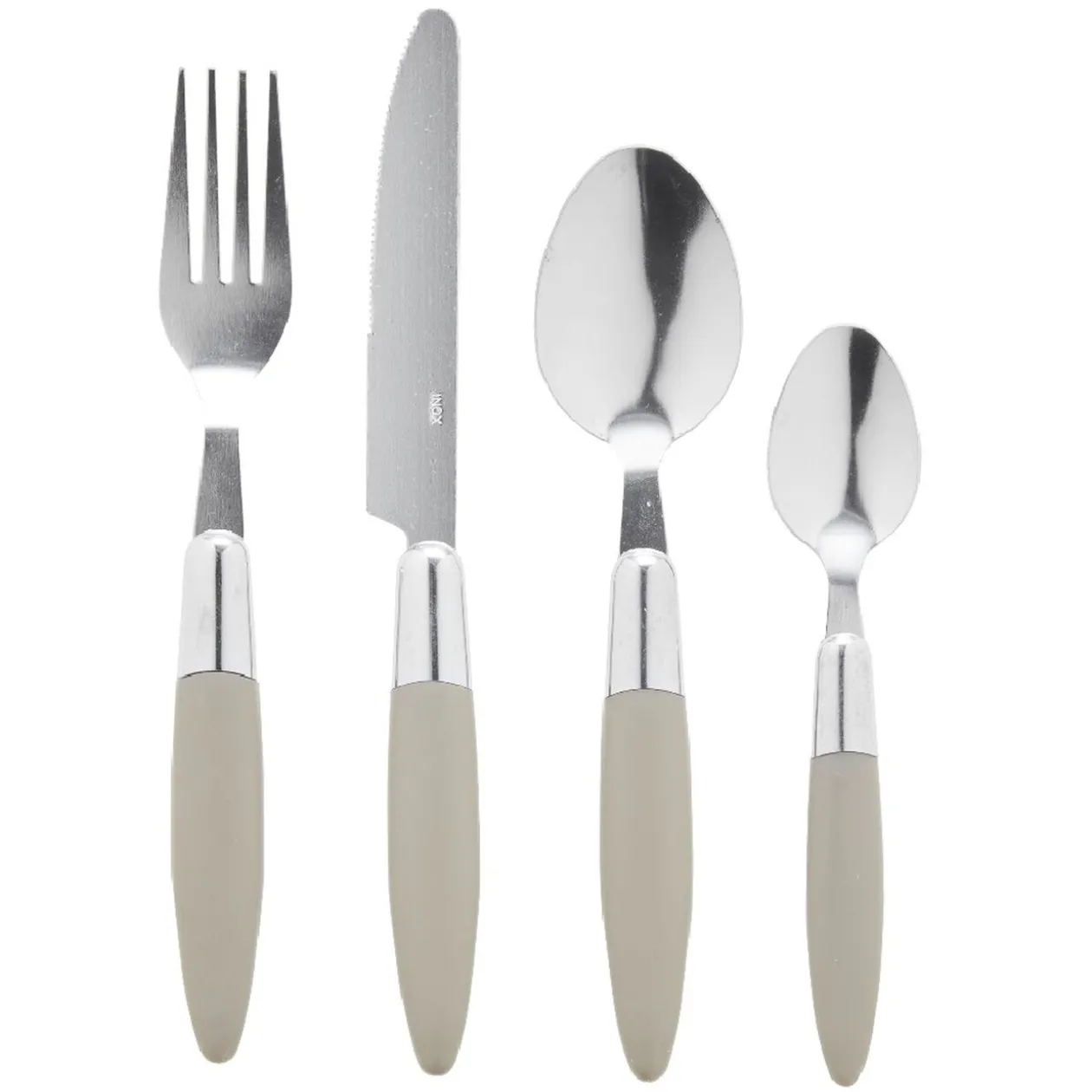 Ménagère 24 pièces taupe et son panier