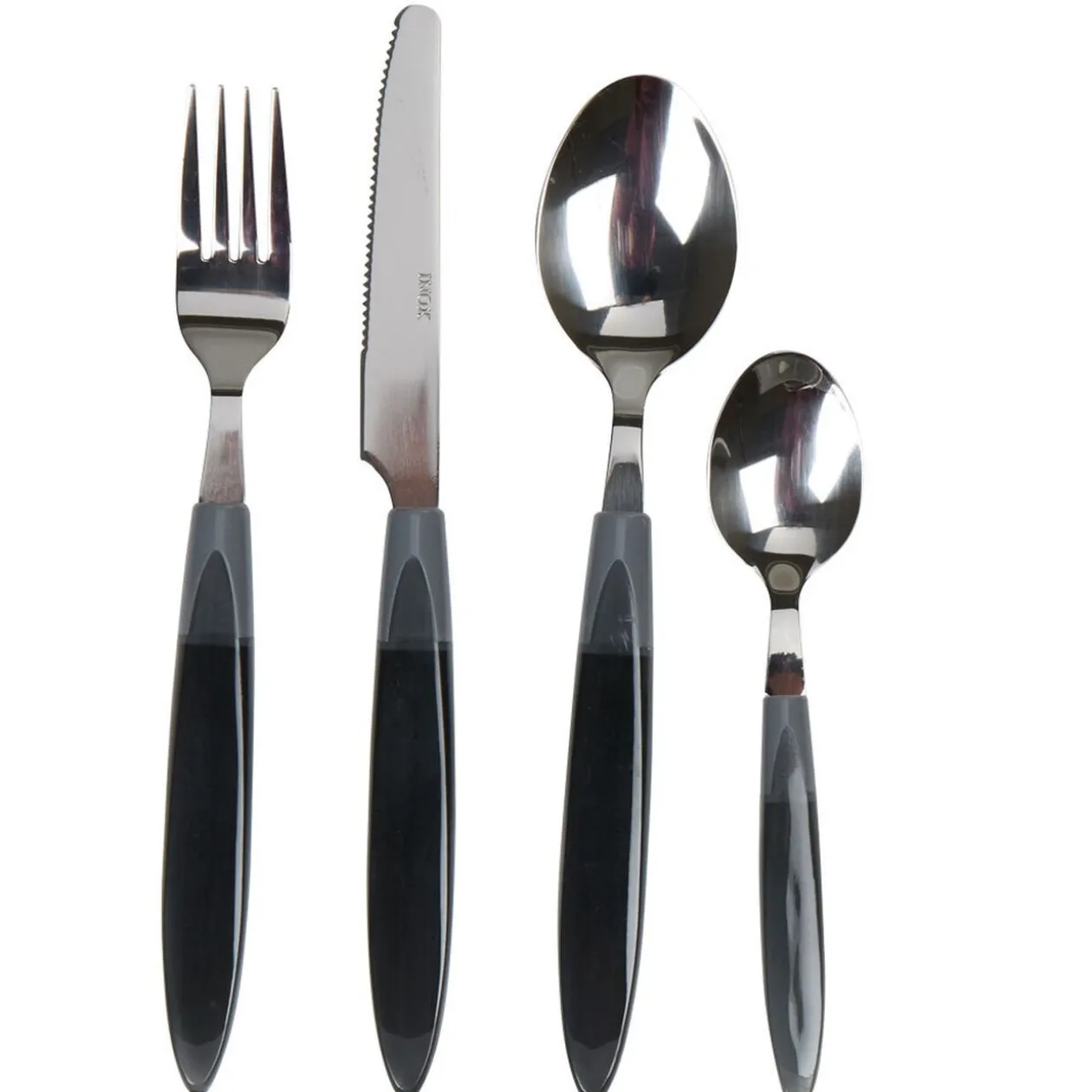 Ménagère 24 pièces transparent gris