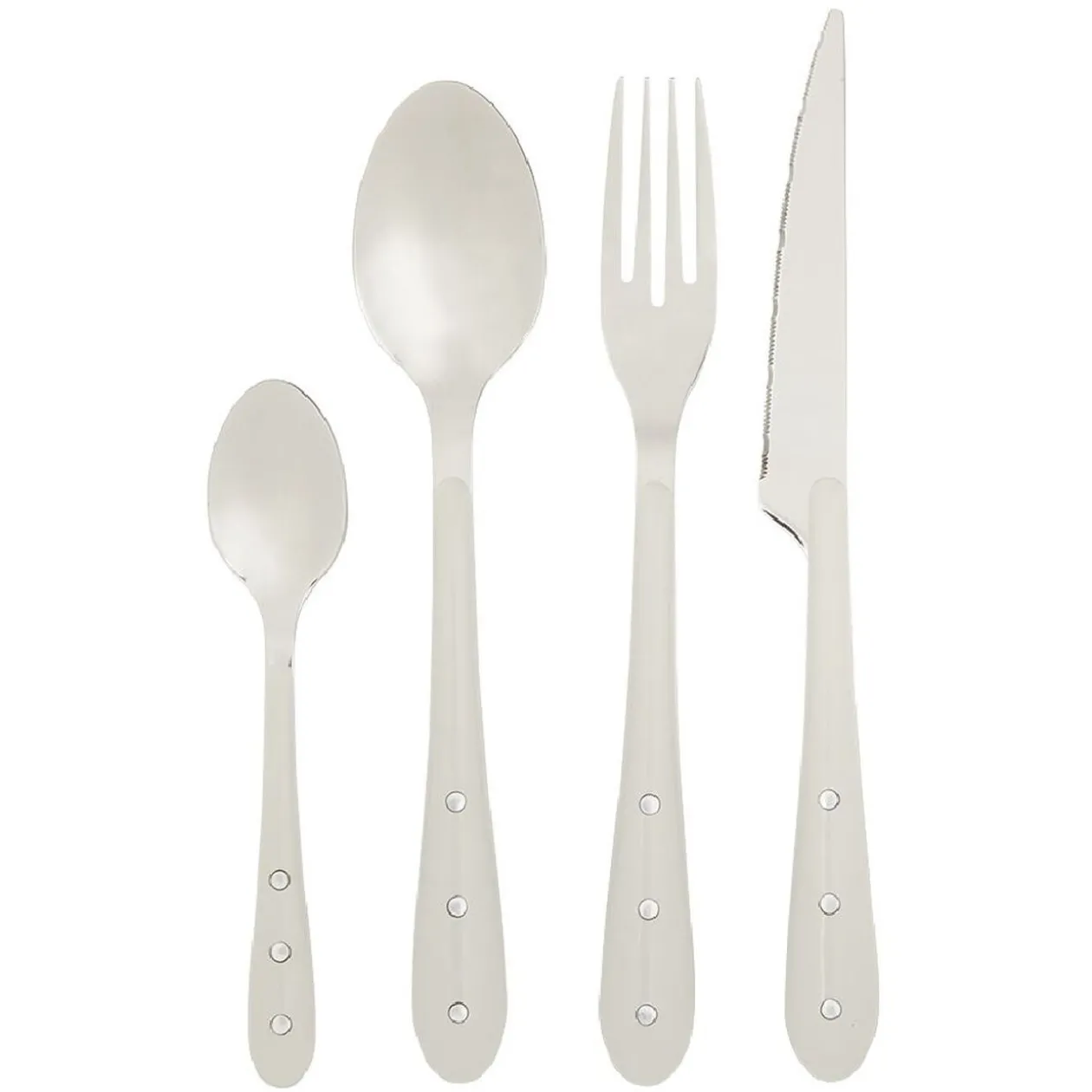 Ménagère Lisa D'Alban inox manche blanc 16 pièces