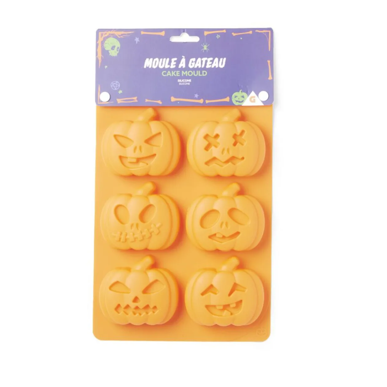 Moule à gâteau Halloween silicone orange 27x18xH3cm