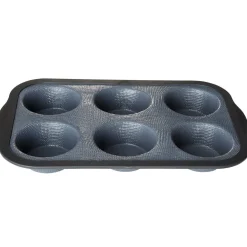Moule à muffins gris et noir x6
