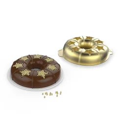 Moule couronne de Noël surprise étoile silicone doré