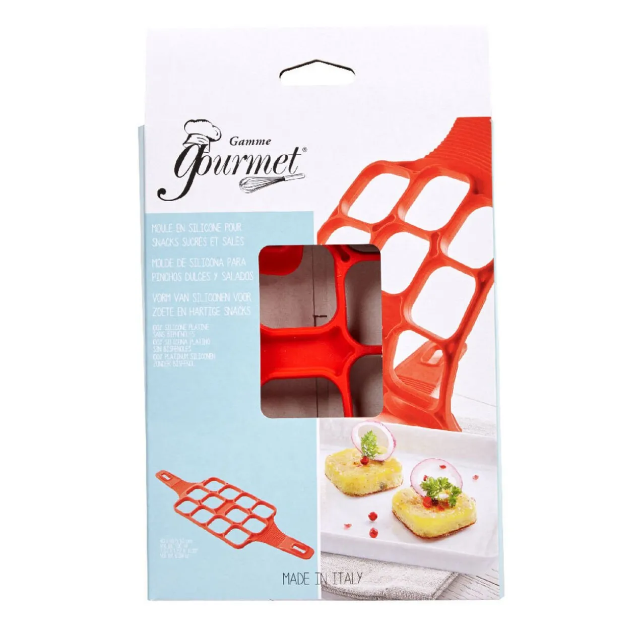 Moule mini-pancakes carré rouge