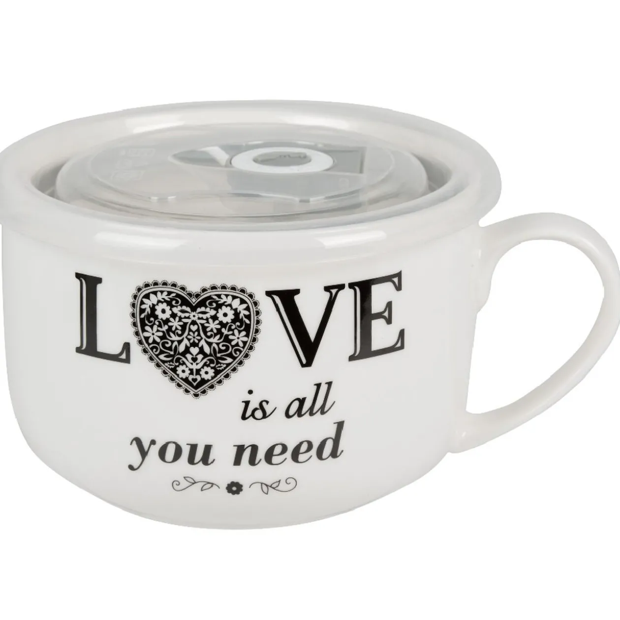 Mug à soupe et son couvercle