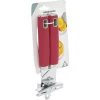 Ouvre boîte inox avec manche en polypropylène rouge
