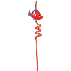 Paille tortillon fantaisie décor animaux x4