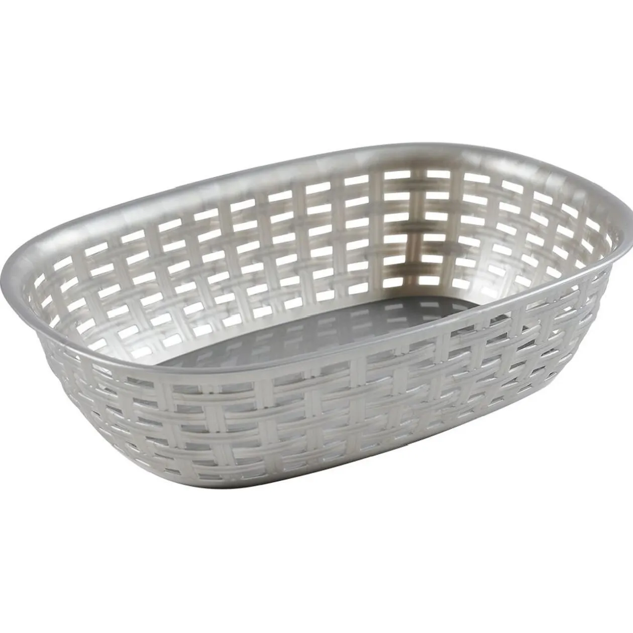 Panier ovale plastique gris