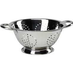 Passoire ronde en inox gris