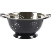 Passoire ronde en inox noir et gris