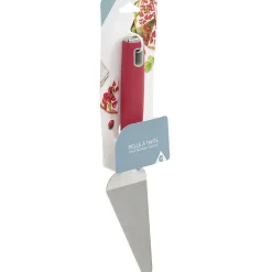 Pelle à tarte inox manche polypropylène rouge