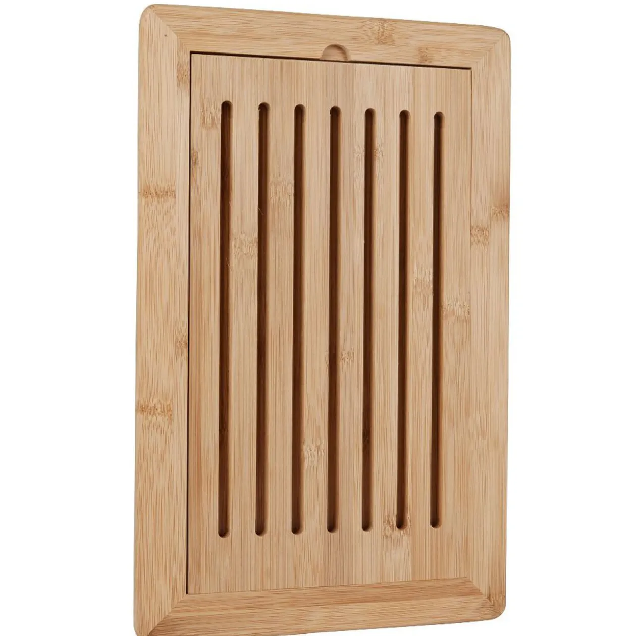 Planche à pain en bambou avec récupérateur de miettes 38x34x H1,5cm
