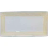 Plat à cake blanc contour grains de riz jaunes