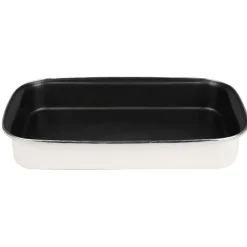 Plat à four acier émaillé beige 40,5x25 cm