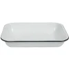 Plat à four acier émaillé blanc contour bleu