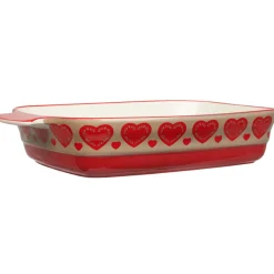 Plat à four design coeur rouge