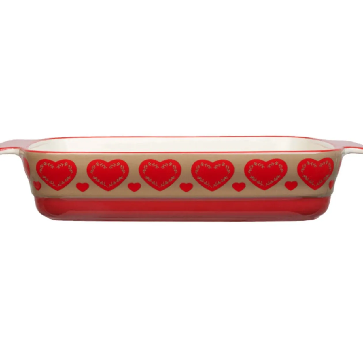 Plat à four design coeur rouge
