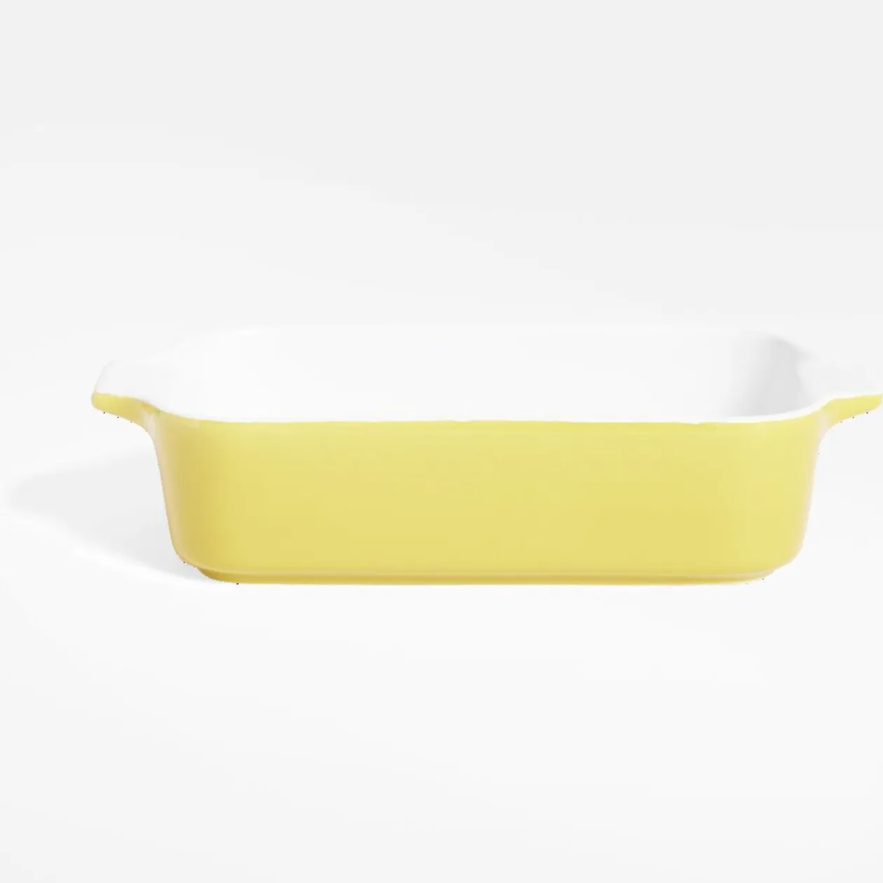 Plat à four en grès blanc et jaune 24x13,6xH5,5cm