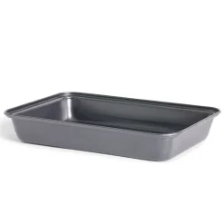 Plat à four en métal noir 30x20xH4,8cm