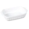 Plat à four rectangulaire en céramique blanc 22x13,5xH.5 cm
