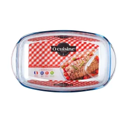 Plat à four rectangulaire transparent 6,5 L