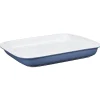 Plat à four rectangulaire bleu et blanc