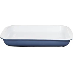Plat à four rectangulaire bleu et blanc