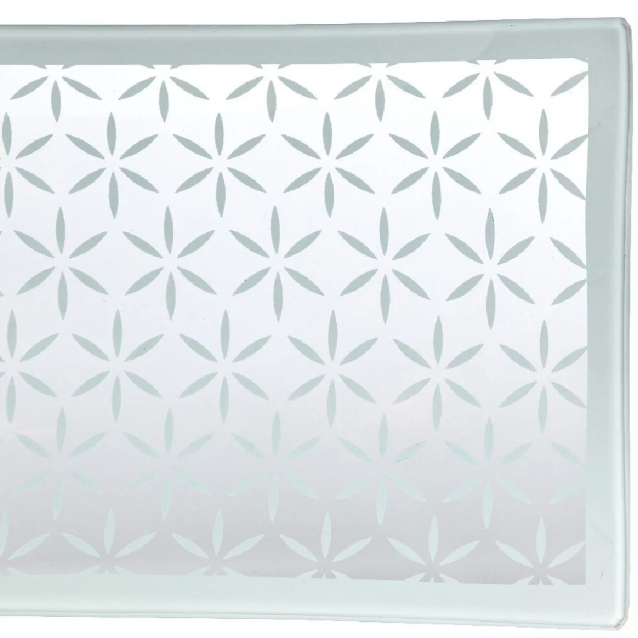 Plat de service rectangulaire blanc motif flocons