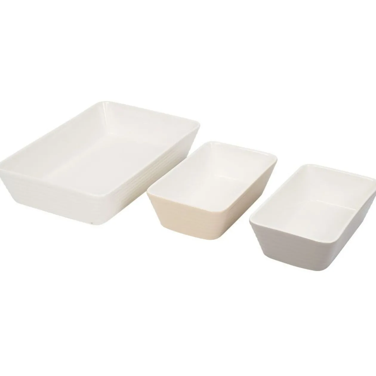 Plat rectangulaire cuisson four x3 céramique blanc